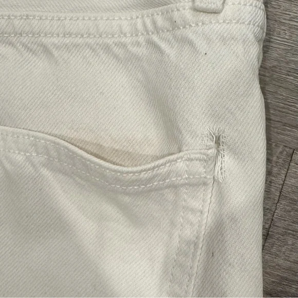 Agoldie 90s White High Rise Pinch Waist White Jeans – Size 23 - Picture 13 of 13